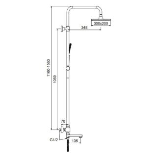 Душевая стойка Frap F24007-9 Оружейная сталь