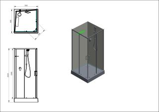 Душевая кабина Aquanet Passion Evo S Black 282009 90x90 см профиль чёрный матовый стекло прозрачное