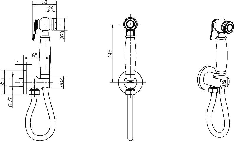 Гигиенический душ Boheme Imperiale золото 405