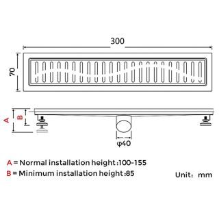 Душевой лоток Gappo G83007-3 30 см сатин