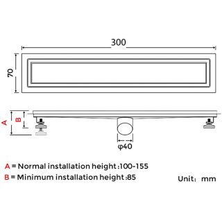 Душевой лоток Gappo G83007-4 30 см сатин