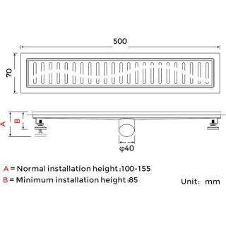 Душевой лоток Gappo G85007-3 50 см сатин
