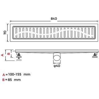 Душевой лоток Gappo G88007-3 80 см сатин