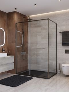 Душевой уголок CEZARES LUX-AH-FS-11-140/90-C-GM оружейная сталь