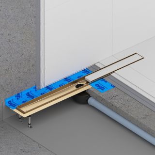 Душевой лоток Timo Drain System DS230210/17 100см с двусторонней панелью plate под плитку золото матовое