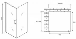 Душевой уголок ABBER Sonnenstrand AG04090M-S90M 90x90см хром