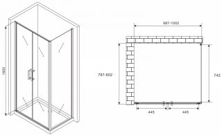 Душевой уголок ABBER Sonnenstrand 100x80см чёрный AG04100BC-S80B