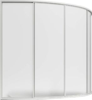 Шторка на ванну Bas Алегра L 1500х1000  (4 ств. стекло) левая