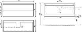 Подвесная тумба под раковину Sancos Cento CN120-1W 120см белый глянец