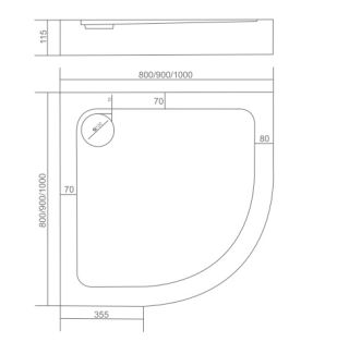 Акриловый поддон для душа Good Door Раунд R 100x100