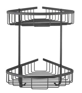 Полка металлическая угловая двухъярусная Rose RW12H чёрный
