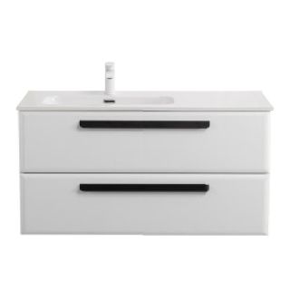 База под раковину Cezares подвесная с двумя выкатными ящиками, правосторонняя, Bianco Lucido, 1000x457x500, ECO-CER-N-1000-2C-SO-BL-R