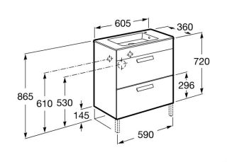 Тумба под раковину Roca Debba 60 см ZRU9302708