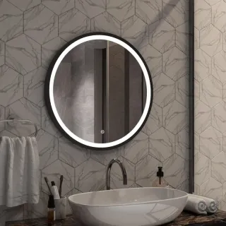 Зеркало с подсветкой ArtMax Livorno AM-Liv-800-DS-F-Nero 80 см чёрный