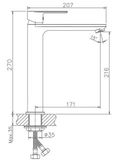 Смеситель для раковины Haiba HB11505 хром