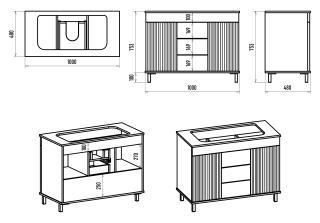 Напольная тумба под раковину Brevita Enfida ENF-06100-0343Я 100см бежевый