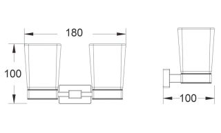 Стакан для ванной комнаты двойной Shevanik SG5622T оружейная сталь