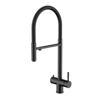 Смеситель для кухни с подключением фильтра Knotlor SS-16/GM, вороненая сталь