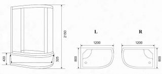 Душевая кабина Parly Bianco 80x120см EB1221L