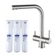 Смеситель для кухни Swedbe Selene Plus K8144K в комплекте с фильтром Аквафор Кристалл нержавеющая сталь