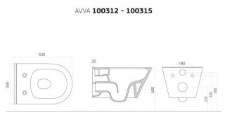 Подвесной унитаз Boheme Avva 972-W безободковый белый глянец