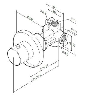 Переключатель потоков F0800100 для душа