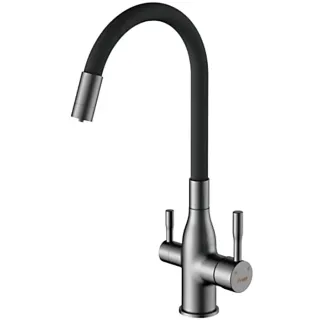 Смеситель для кухни Frap F4396-15 оружейная сталь