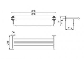 Полка для полотенец Timo Nelson хром 150058/00
