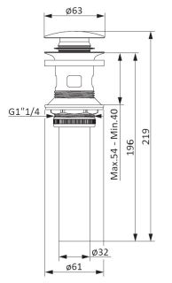 Донный клапан длинный Damixa Option клик-клак белый 210610200