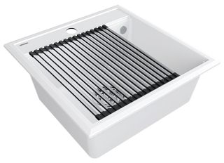 Комплект Paulmark: мойка Stepia 50 и ролл-мат Step PM115051-WH+R375-BS белый/брашированная нержавеющая сталь