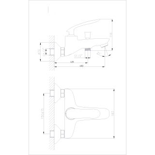 Смеситель для ванны с коротким изливом RUSH Island (IS6535-44)