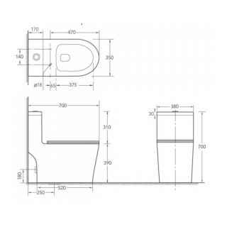 Унитаз напольный Maretti Florenza безободковый с микролифтом, FL10MNBM17-844, белый