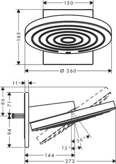 Верхний душ Hansgrohe Pulsify 24150700 матовый белый