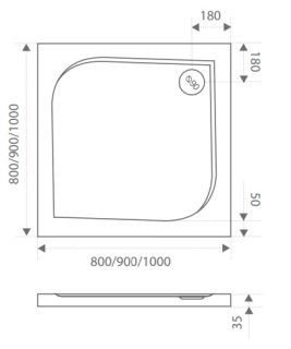 Душевой поддон из искусственного камня Good Door Квадро 90x90