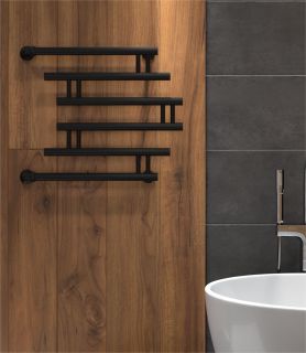 Полотенцесушитель водяной Indigo Zip FZW50-50BR 50x50 см чёрный муар