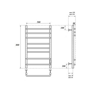 Полотенцесушитель электрический Point Сатурн PN90858B 50x80 см  черный