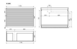Тумба напольная под раковину Sancos Folk Floor FL120FLES левая 120 см Ergraut soft