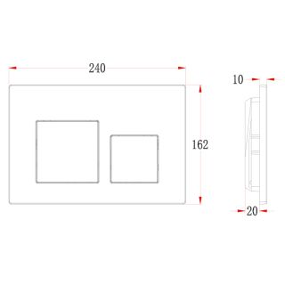 Кнопка смыва Veconi FLUSH V4, FLV4-G, 240х162х10, пластик, золото брашинг