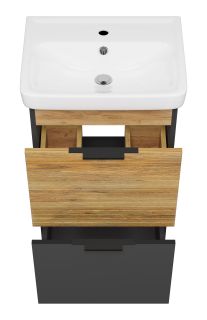 Напольная тумба под раковину Misty Форест 50см дуб Вотан/антрацит