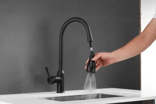 Смеситель для кухни Shevanik S163H чёрный