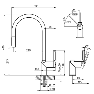 Смеситель для кухни Granula 8172, АРКТИК (БЕЛЫЙ) белый
