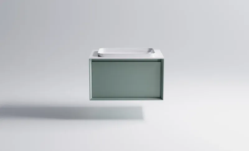 Тумба с раковиной Astra-Form Фрейм 4631177713804 80 см зелёный матовый