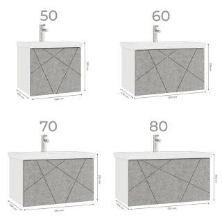 Тумба под раковину подвесная Vigo Geometry 032 50 см бетон
