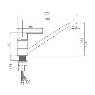 Смеситель для кухни Prohanss P64.42 хром