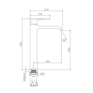 Смеситель для раковины Raglo R02.15.03 золотой сатин