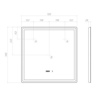Зеркало с подсветкой Vigo Geometry Luxe 209 70 см