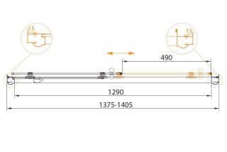 Душевая дверь CEZARES GIUBILEO-BF-1-140-C-G золото