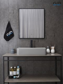 Раковина Gid Gm1344 52236 накладная серая матовая 61x35.5x14