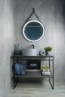 Раковина Gid Gm969 53335 накладная серая матовая 41x41x18