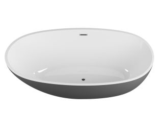 Акриловая ванна Grossman Fly GR-1104MB 170x75см чёрный матовый/белый